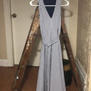 Crisp blue and white Sleeveless dress  Talbots